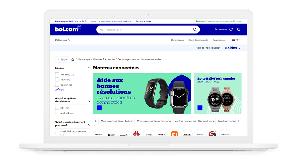 About Bol.com The #1 marketplace in the Benelux with 12 million customers, 47,000 sellers and 120 million monthly visits Marketplace with the following categories: Electronics, Entertainment, Fashion, Interior and Home, Exterior, Books, and many more The platform places particular emphasis on its knowledge of the local market. Over 90% of households in the Benelux market shop on bol.com You will receive help from a bol.com account manager who will assist you, for free, every step of the way Implement the “Logistics for bol” (LVB) program and gain access to bol.com’s logistics network, delivery, and warehousing facilities Use bol.com’s services to gain visibility and highlight your products in search results