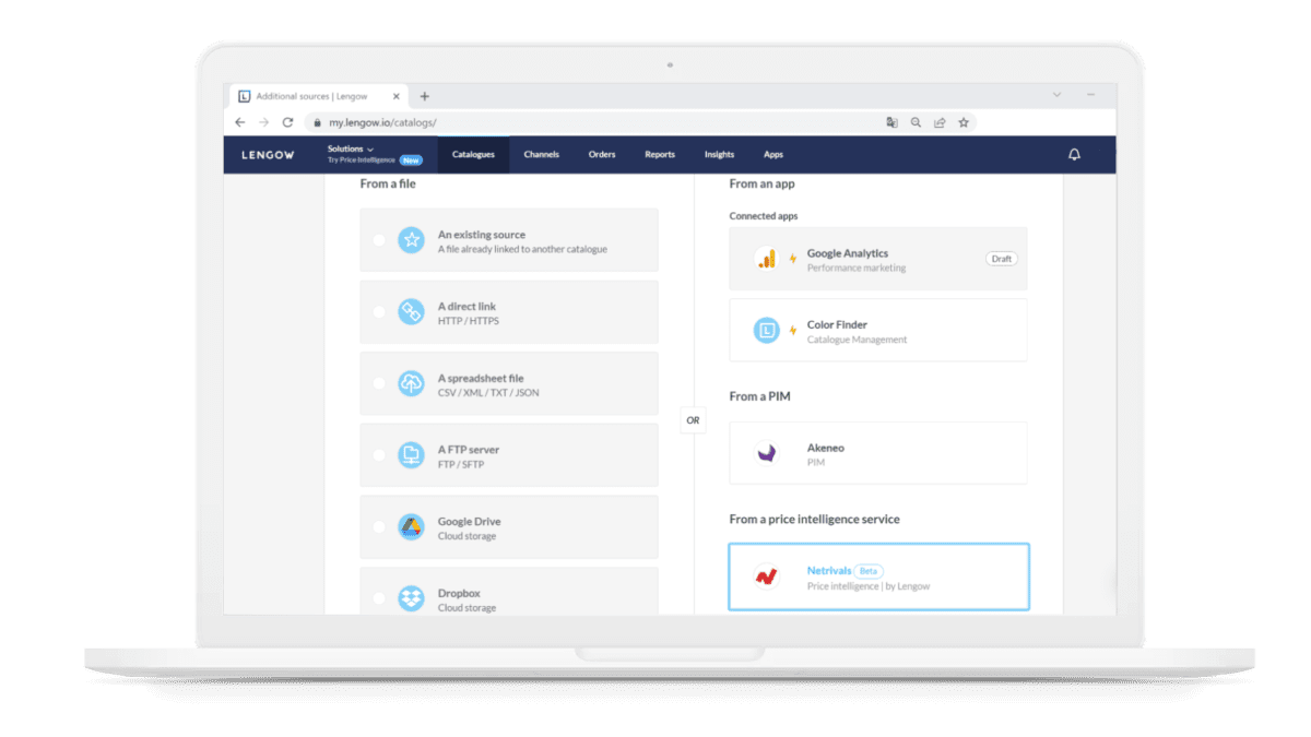 Netrivals Integration 2 - Choose Additional Source