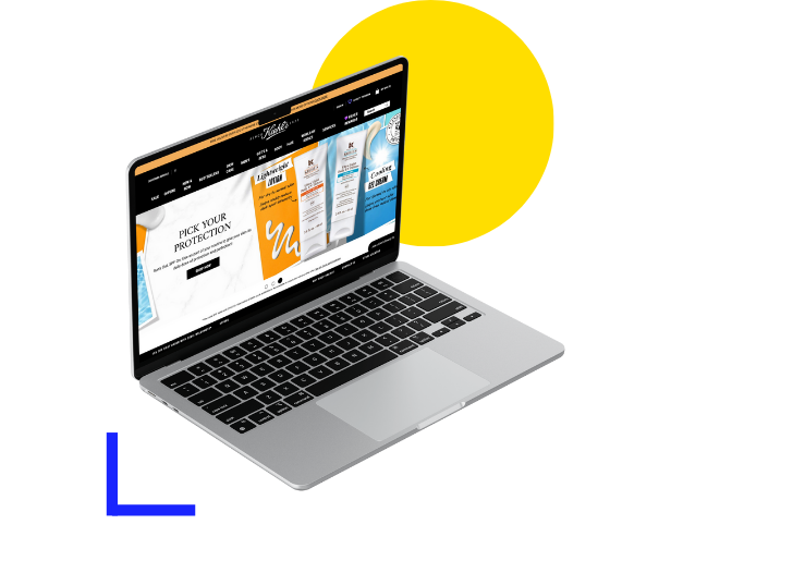 Kiehl's website on laptop