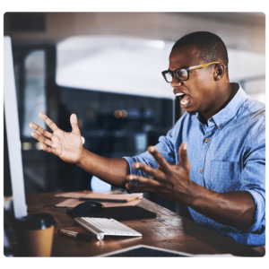 Man who is angry because of errors in his marketplace feeds