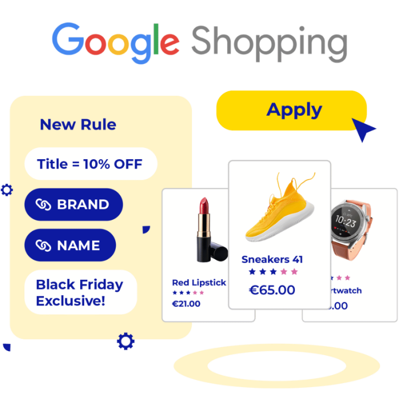 Illustration of NetAmplify's Google Shopping feature