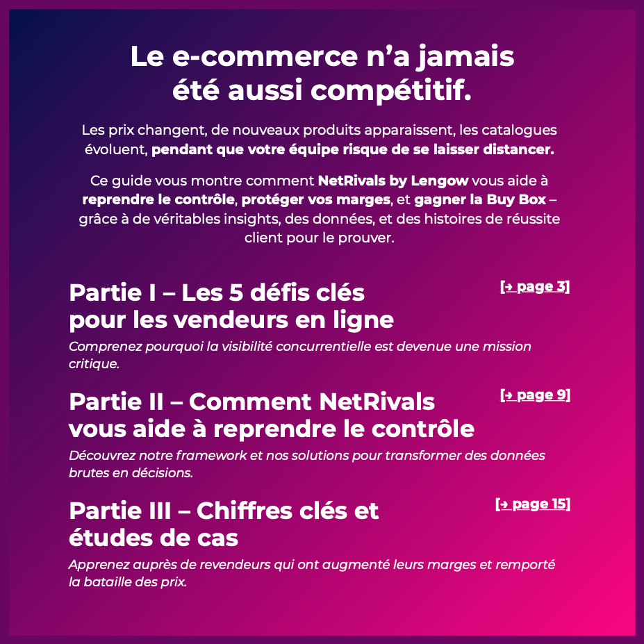 Contenu de l'e-book Veille concurrentielle de Lengow