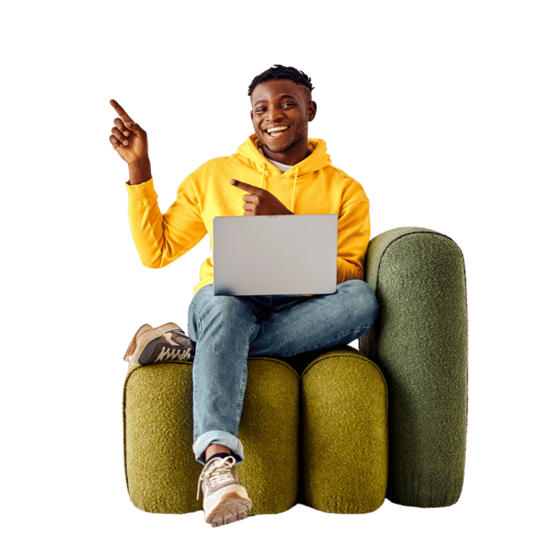 Happy man because he boosted traffic to it website