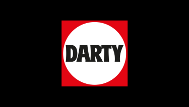 Darty logo black background