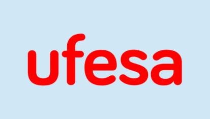 Ufesa logo on blue background